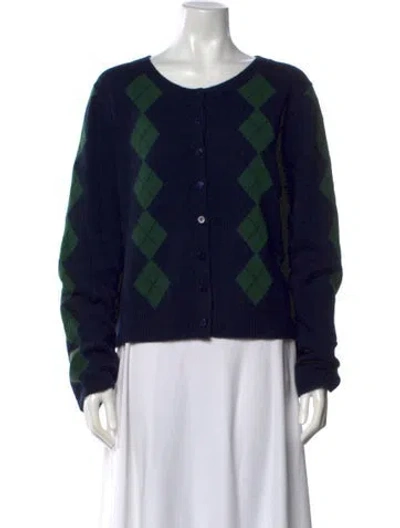 Pre-owned Reformation Cashmere Printed Sweater In Blue