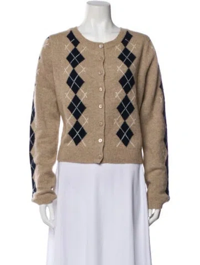 Pre-owned Reformation Cashmere Printed Sweater In Neutral