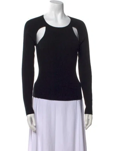 Pre-owned Reformation Cashmere Scoop Neck Sweater In Black