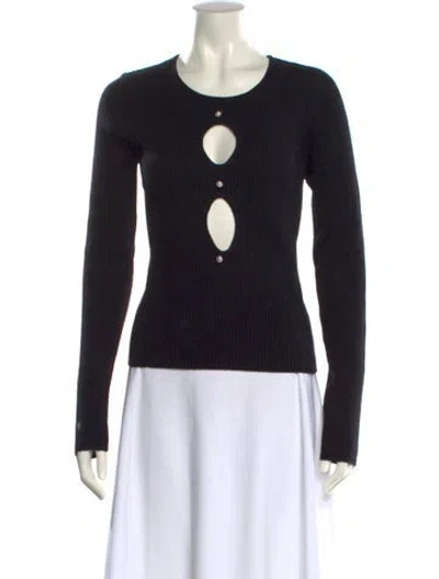 Pre-owned Reformation Cashmere Scoop Neck Sweater In Black
