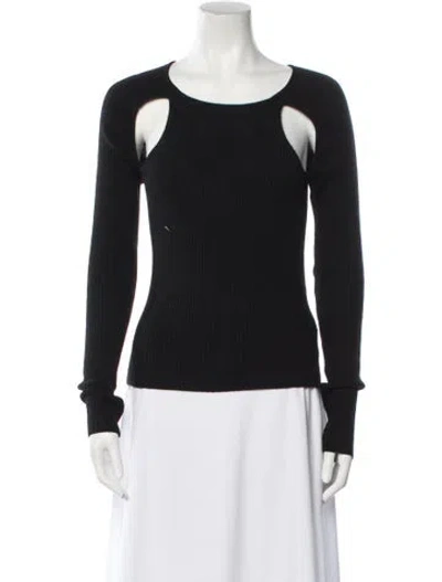Pre-owned Reformation Cashmere Scoop Neck Sweater In Black