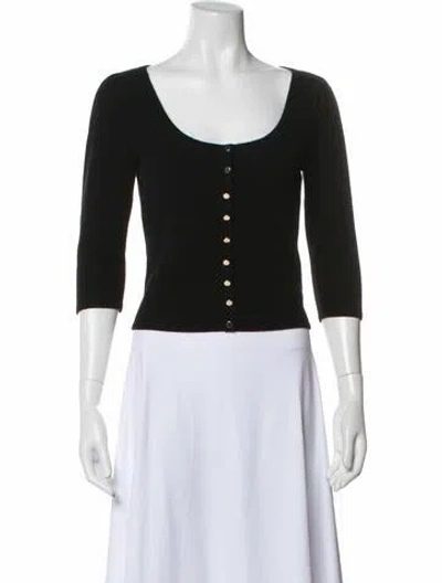 Pre-owned Reformation Cashmere Scoop Neck Sweater In Black