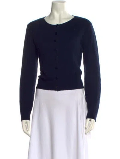 Pre-owned Reformation Cashmere Scoop Neck Sweater In Blue