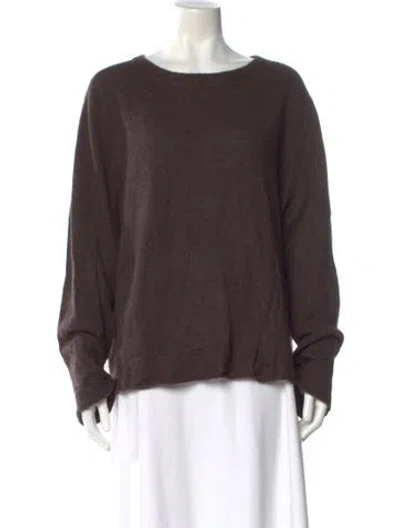 Pre-owned Reformation Cashmere Scoop Neck Sweater In Brown