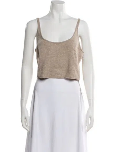 Pre-owned Reformation Cashmere Scoop Neck Sweater In Brown
