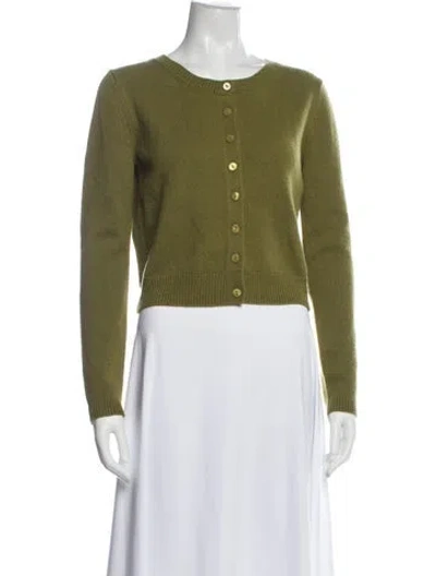 Pre-owned Reformation Cashmere Scoop Neck Sweater In Green