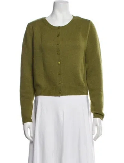 Pre-owned Reformation Cashmere Scoop Neck Sweater In Green