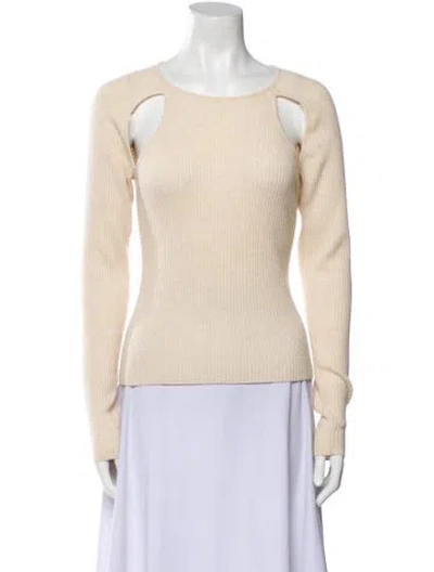 Pre-owned Reformation Cashmere Scoop Neck Sweater In Neutral