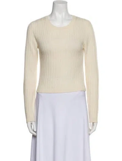 Pre-owned Reformation Cashmere Scoop Neck Sweater In Neutral