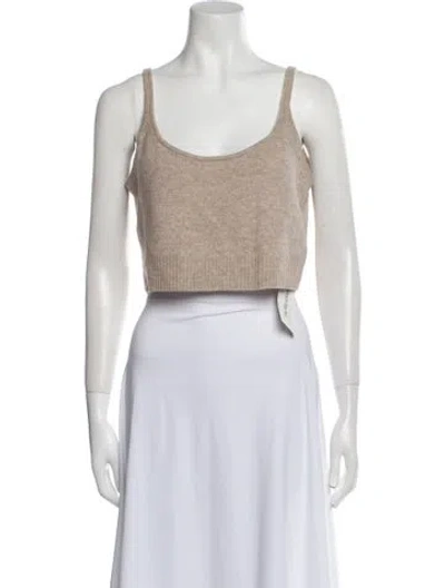 Pre-owned Reformation Cashmere Scoop Neck Sweater In Neutral