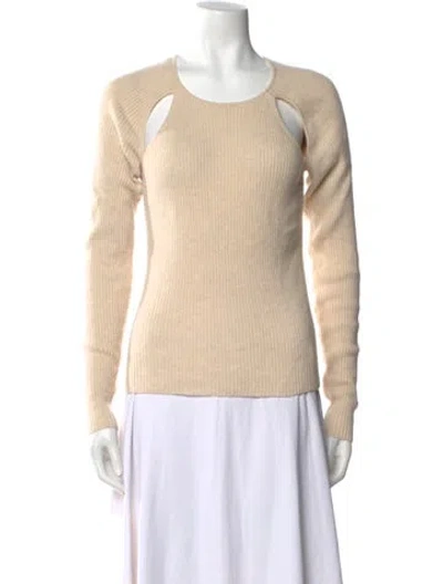 Pre-owned Reformation Cashmere Scoop Neck Sweater In Neutral