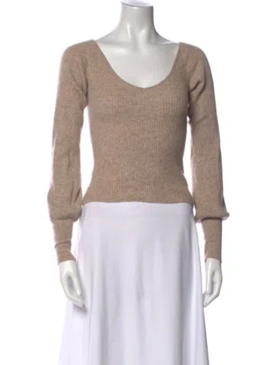 Pre-owned Reformation Cashmere Scoop Neck Sweater In Neutral