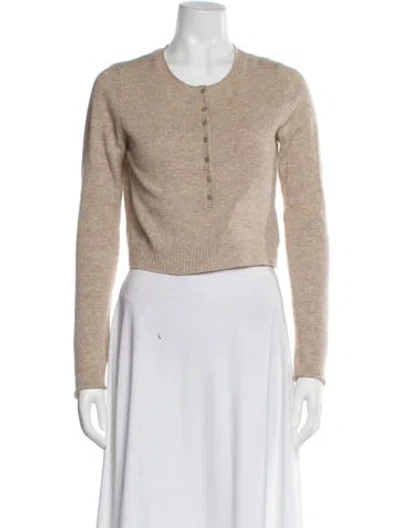 Pre-owned Reformation Cashmere Scoop Neck Sweater In Neutral