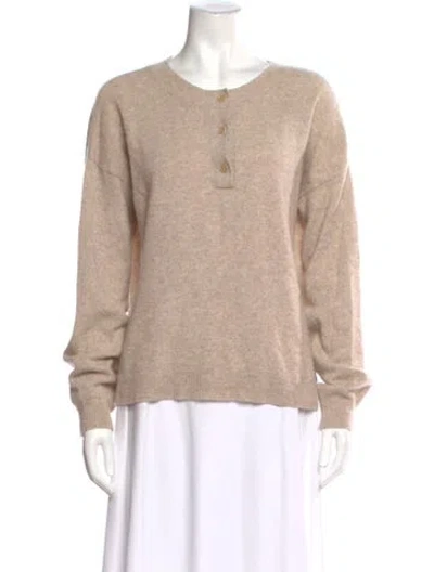 Pre-owned Reformation Cashmere Scoop Neck Sweater In Neutral
