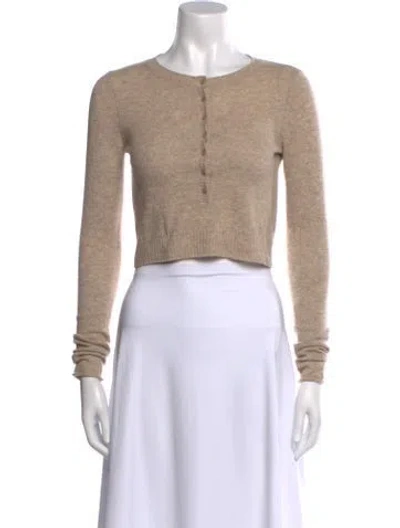Pre-owned Reformation Cashmere Scoop Neck Sweater In Neutral