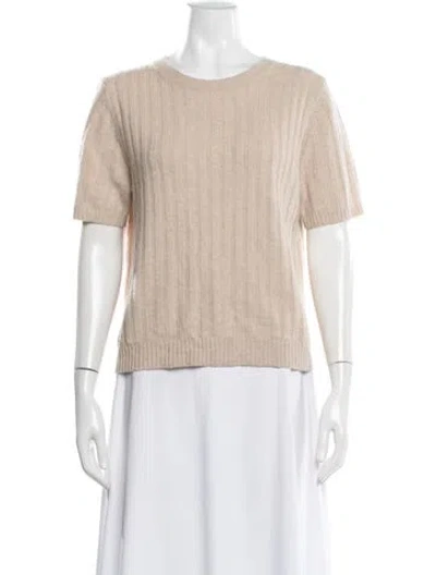 Pre-owned Reformation Cashmere Scoop Neck Sweater In Neutral