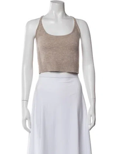 Pre-owned Reformation Cashmere Scoop Neck Sweater In Neutral
