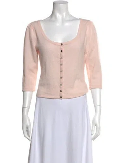 Pre-owned Reformation Cashmere Scoop Neck Sweater In Pink