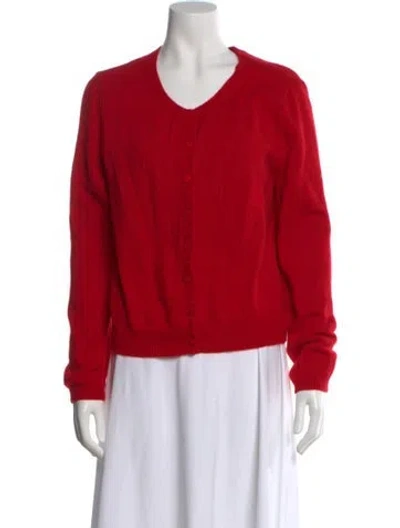 Pre-owned Reformation Cashmere Scoop Neck Sweater In Red