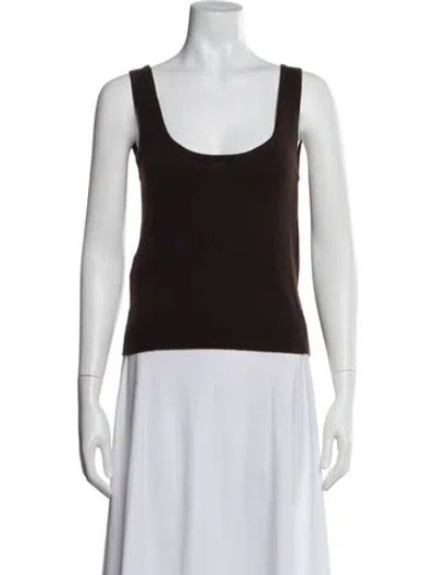Pre-owned Reformation Cashmere Scoop Neck Sweater W/ Tags In Brown