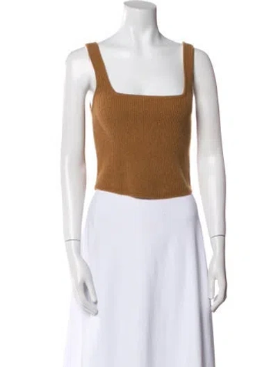 Pre-owned Reformation Cashmere Square Neckline Crop Top In Pink