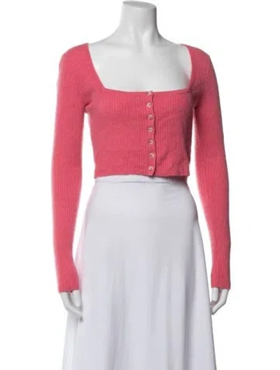Pre-owned Reformation Cashmere Square Neckline Crop Top In Pink