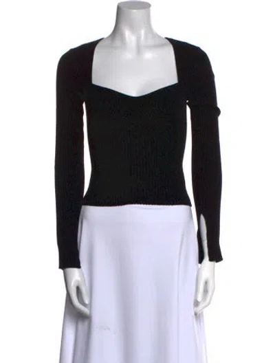 Pre-owned Reformation Cashmere Square Neckline Sweater In Black