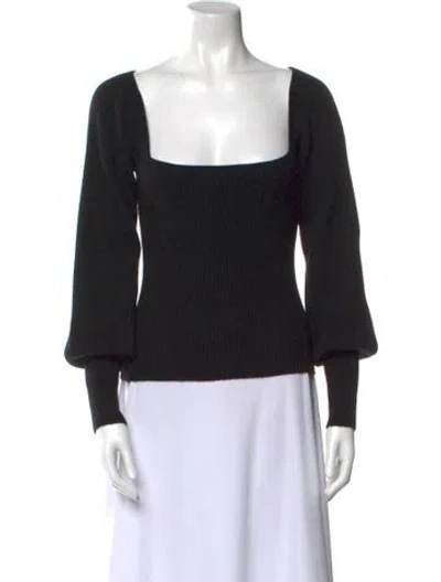 Pre-owned Reformation Cashmere Square Neckline Sweater In Black