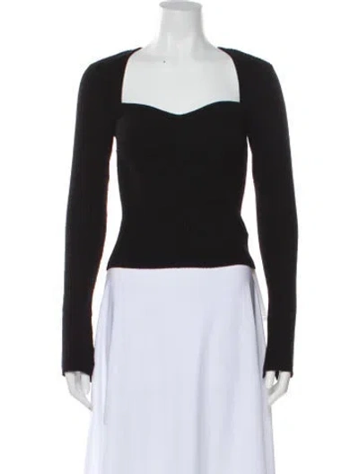 Pre-owned Reformation Cashmere Square Neckline Sweater In Black