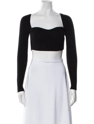 Pre-owned Reformation Cashmere Square Neckline Sweater In Black
