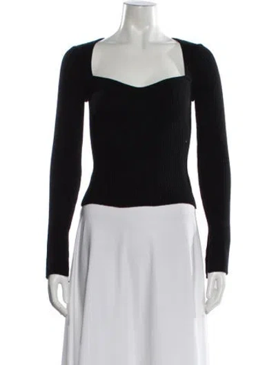 Pre-owned Reformation Cashmere Square Neckline Sweater In Black