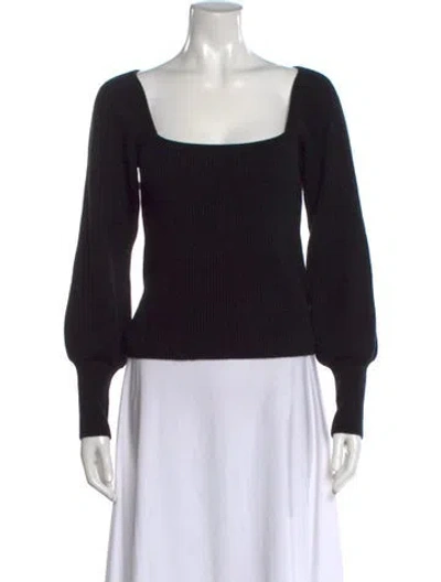 Pre-owned Reformation Cashmere Square Neckline Sweater In Black