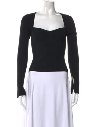 Pre-owned Reformation Cashmere Square Neckline Sweater In Black