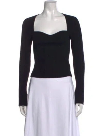Pre-owned Reformation Cashmere Square Neckline Sweater In Black