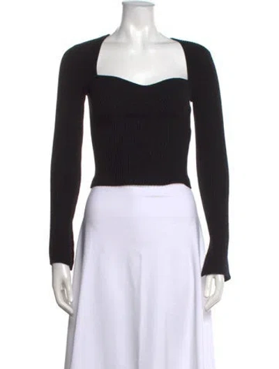 Pre-owned Reformation Cashmere Square Neckline Sweater In Black