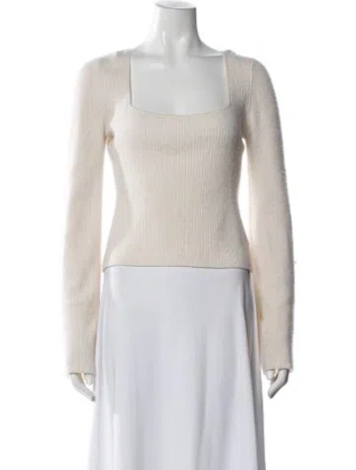 Pre-owned Reformation Cashmere Square Neckline Sweater In Blue