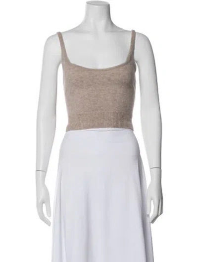 Pre-owned Reformation Cashmere Square Neckline Sweater In Brown