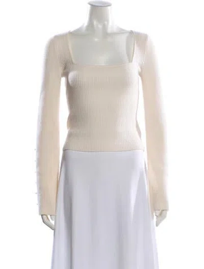 Pre-owned Reformation Cashmere Square Neckline Sweater In Neutral