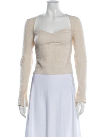 Pre-owned Reformation Cashmere Square Neckline Sweater In Neutral