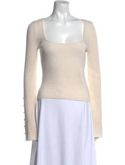 Pre-owned Reformation Cashmere Square Neckline Sweater In Neutral