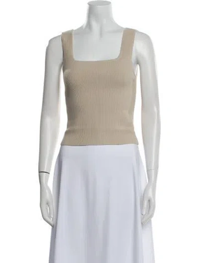 Pre-owned Reformation Cashmere Square Neckline Sweater In Neutral