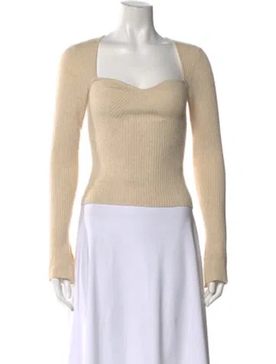 Pre-owned Reformation Cashmere Square Neckline Sweater In Neutral