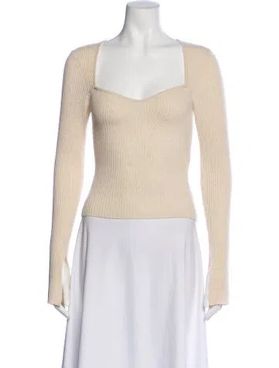 Pre-owned Reformation Cashmere Square Neckline Sweater In Neutral