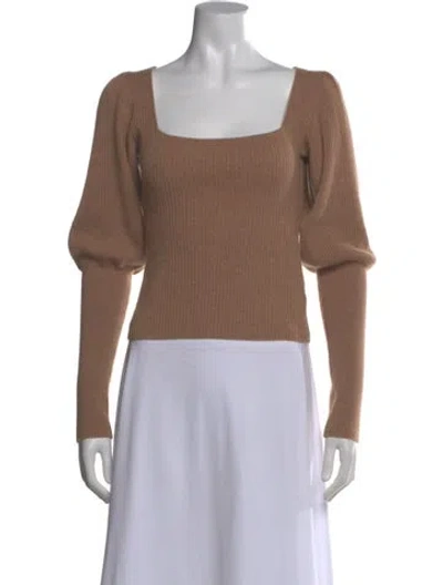 Pre-owned Reformation Cashmere Square Neckline Sweater In Neutral