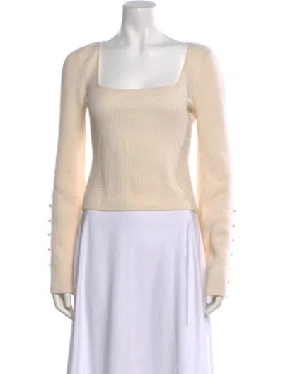Pre-owned Reformation Cashmere Square Neckline Sweater In Neutral