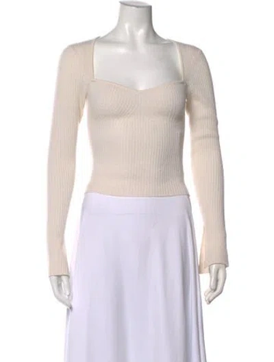 Pre-owned Reformation Cashmere Square Neckline Sweater In Neutrals