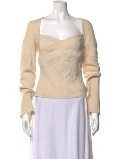 Pre-owned Reformation Cashmere Square Neckline Sweater In Neutrals