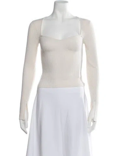 Pre-owned Reformation Cashmere Square Neckline Sweater In Neutrals