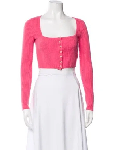 Pre-owned Reformation Cashmere Square Neckline Sweater In Pink