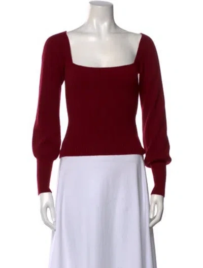 Pre-owned Reformation Cashmere Square Neckline Sweater In Red
